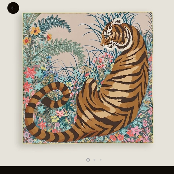Hermes Vibrant Tiger and Floral Scarf - Picture 3 of 6